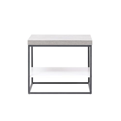 Allano End Table - White / Cement