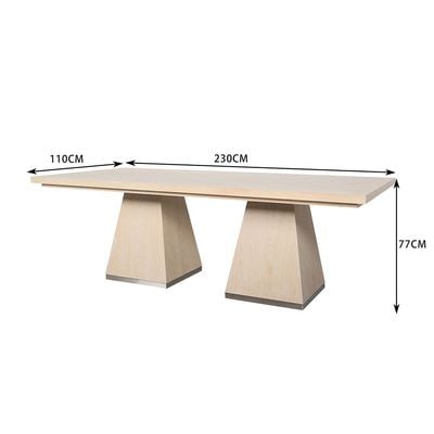 Herbin 8-Seater Dining Table - Ivory - With 2-Year Warranty