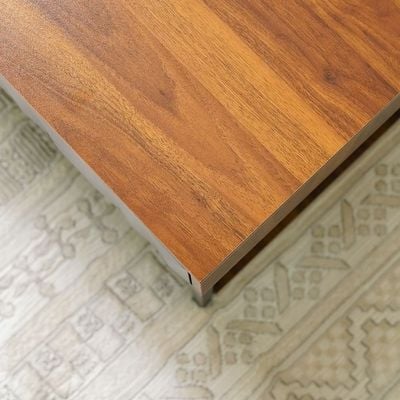 Dello Centre Table W/2 Drawers - Walnut / Black