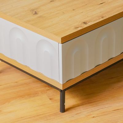 Delmar Centre Table with 2 Drawers - Natural/Grey - With 2-Year Warranty