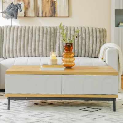 Delmar Centre Table W/ 2 Drawers - Natural / Grey