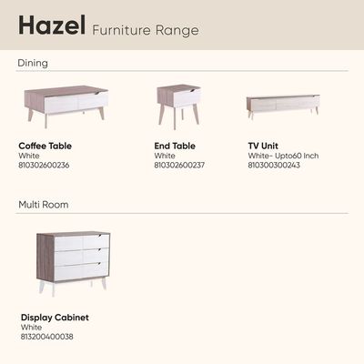 وحدة تليفزيون Hazel - أبيض - حتى 60 بوصة