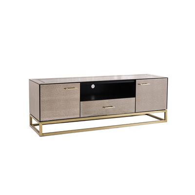 Gabby TV Unit for TVs up to 65 Inches with Storage - Gold/Antique Mirror - With 2-Year Warranty