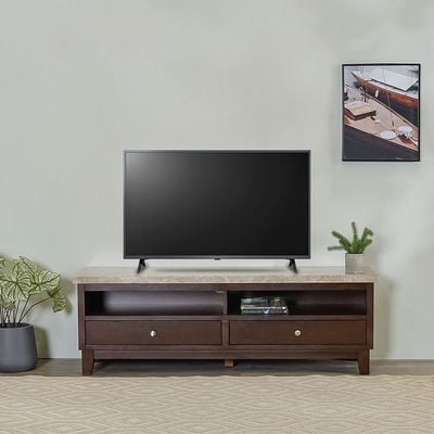 Brody Marble Top TV Cabinet for TVs Upto 60 Inches with Storage - 2 Years Warranty