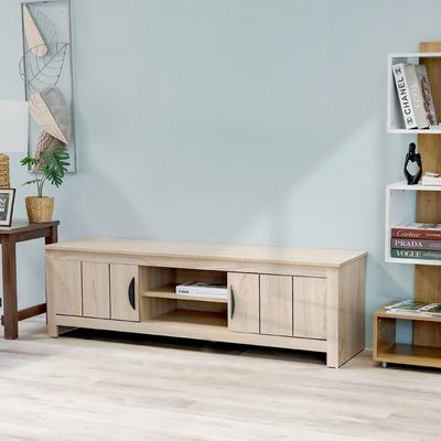 Anton 2 Door + 2 Compartments TV Cabinet Upto 55 Inch - Sonoma Oak