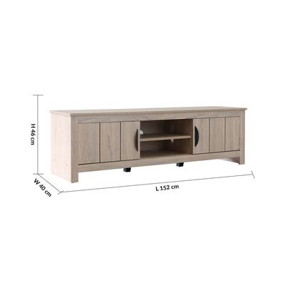 Anton 2 Door + 2 Compartments TV Cabinet Upto 55 Inch - Sonoma Oak