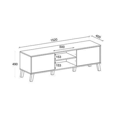 Juno 2 Doors TV Cabinet Up to 55 Inch- White/Sonoma Oak - 2 Years Warranty