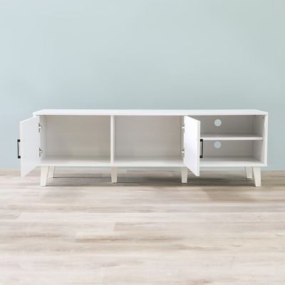 Arlo 2 Doors TV Cabinet Up to 55 Inch - White- 2 Years Warranty