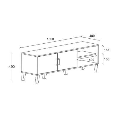 Arlo 2 Doors TV Cabinet Up to 55 Inch - White- 2 Years Warranty