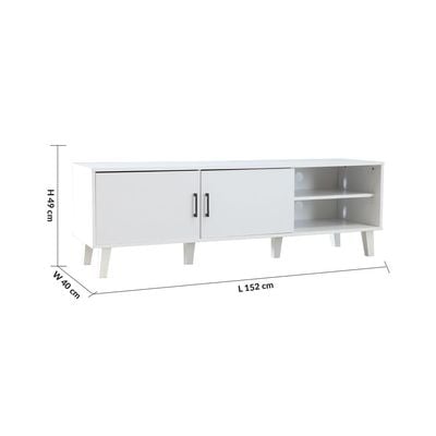 Arlo 2 Doors TV Cabinet Up to 55 Inch - White- 2 Years Warranty