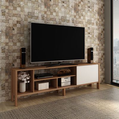 Cedro TV Rack up to 70 Inches  - Almond/White 