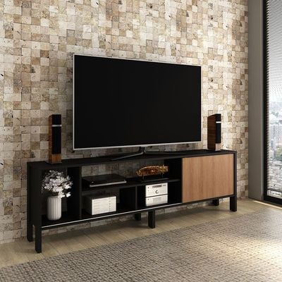 Cedro TV Rack - Up to 70 Inches - Black/Almond