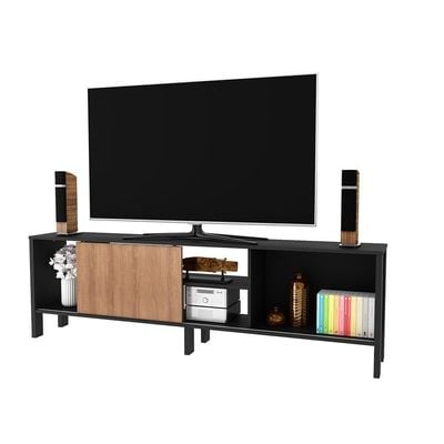 Cedro TV Rack - Up to 70 Inches - Black/Almond