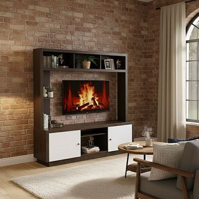 Izan Entertainment Unit up to 55 Inches  - Rustic/White