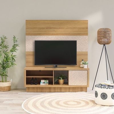 Galo Entertainment Unit up to 65 Inches  - Almond/Rattan