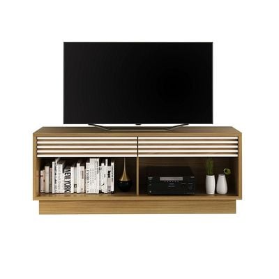 Dino TV Rack with 2 Drawer for TVs upto 65 Inches - Natural/Off White