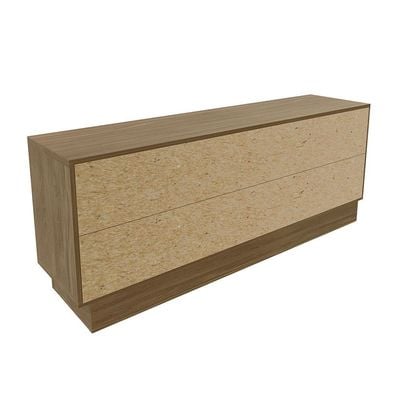 Dino TV Rack with 2 Drawer for TVs upto 65 Inches - Natural/Off White
