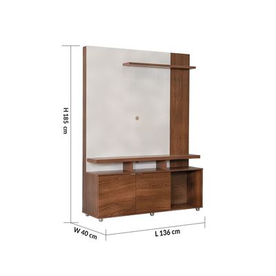 Lugo Home Theater for TVs up to 55 Inches - Walnut/Off White - With 2-Year Warranty