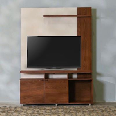 Lugo Home Theater for TVs up to 55 Inches - Walnut/Off White - With 2-Year Warranty