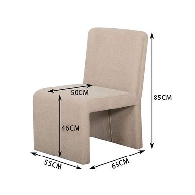 Herbin Side Dining Chair - Beige - With 2-Year Warranty