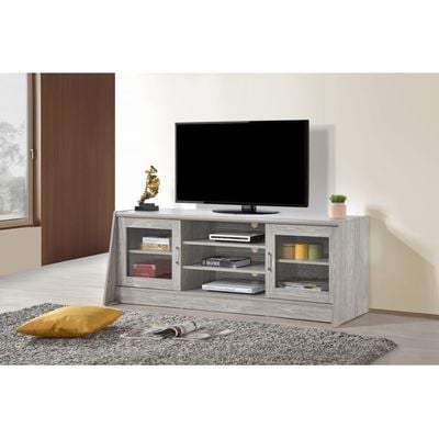 Woody TV Unit - For TVs Up to 55 Inches - Grey Oak
