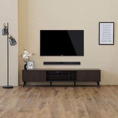 Como TV Unit - Up to 80 Inches - Walnut - With 2-Year Warranty