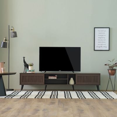 Alfa TV Unit - Up to 80 Inches - Walnut - With 2-Year Warranty