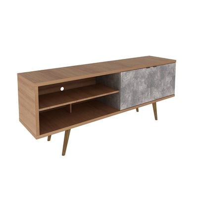 Wynn TV Unit with 2 Doors - Up to 60 Inches - Light Brown/Grey - With 2-Year Warranty