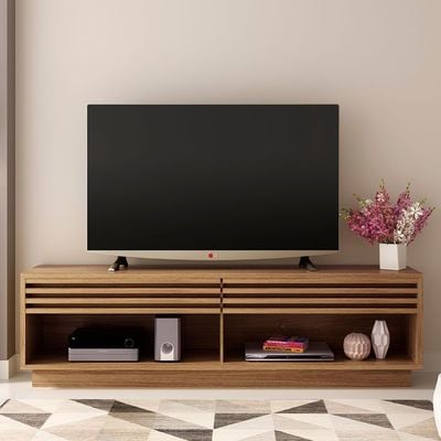Easton TV Unit with 2 Drawers - Up to 60 Inches - Brown - With 2-Year Warranty