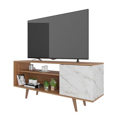 Walter TV Unit - Up to 60 Inches - Light Brown/White - With 2-Year Warranty