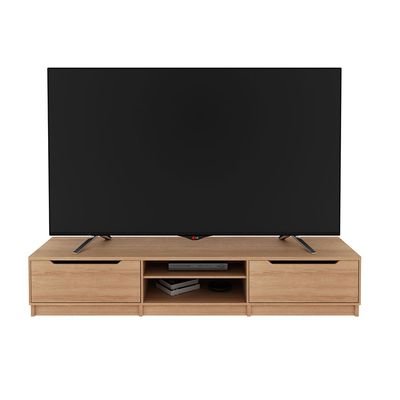 Royan Large TV Unit with 2 Drawers - Up to 98 Inches - Light Brown - With 2-Year Warranty