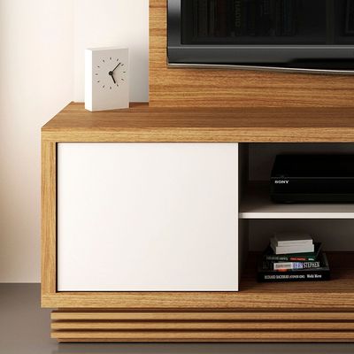 Zoyo TV Wall Unit - TV up to 55 Inches - Brown/Off-White - With 2-Year Warranty
