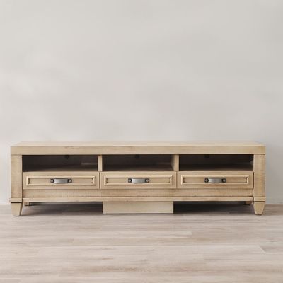 Selvia TV Unit up to 65 Inches - Rustique Light White - With 2-Year Warranty