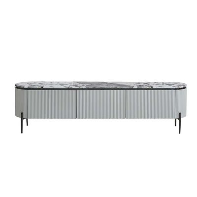 Hesdin Large Highgloss TV Unit - Upto 80 Inch -Light Grey