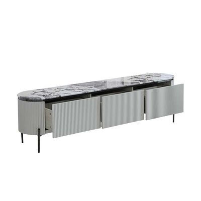 Hesdin Large Highgloss TV Unit - Upto 80 Inch -Light Grey