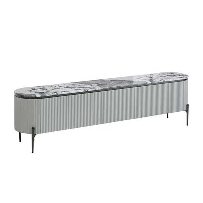 Hesdin Large Highgloss TV Unit - Upto 80 Inch -Light Grey