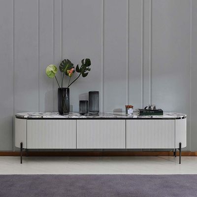 Hesdin Large Highgloss TV Unit - Upto 80 Inch -Light Grey