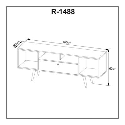 Rippler TV Unit for TVs up to 65 inches - Off-White/Almond - With 2-Year Warranty