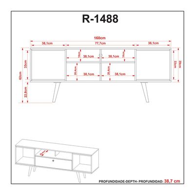 Rippler TV Unit for TVs up to 65 inches - Off-White/Almond - With 2-Year Warranty