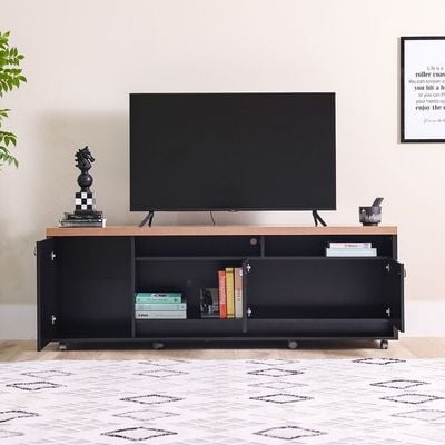 Phenom TV Unit up to 75 Inches - Black/Almond - With 2-Year Warranty