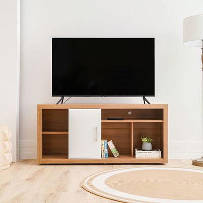 Denver TV Unit - Up to 55 Inches - Almond/White - With 2-Year Warranty