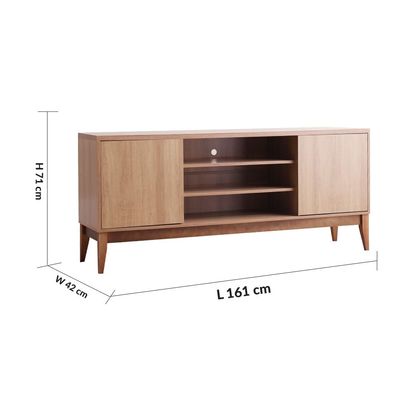 Titan TV Unit - Up to 65 Inches - Almond/Natural Wood- With 2-Year Warranty