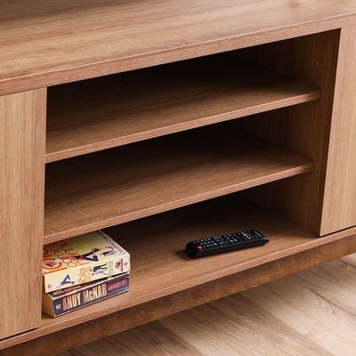 Titan TV Unit - Up to 65 Inches - Almond/Natural Wood- With 2-Year Warranty