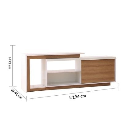 Lucia TV Unit with Extendable Top - Up To 55 Inches - Off White/Almond - With 2-Year Warranty