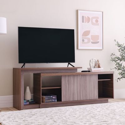 Lucia TV Unit with Extendable Top - Up to 55 Inches - Walnut/Oak - With 2-Year Warranty