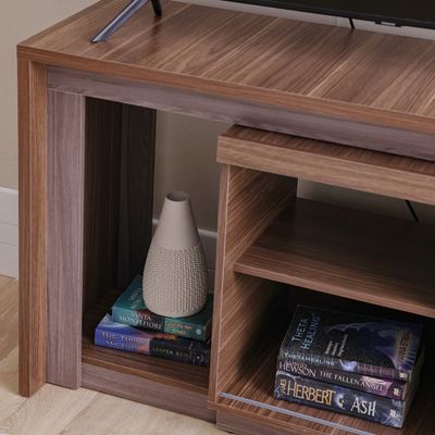 Lucia TV Unit with Extendable Top - Up to 55 Inches - Walnut/Oak - With 2-Year Warranty