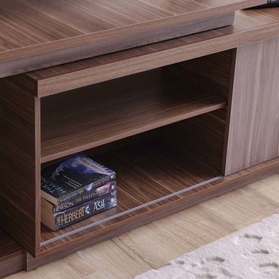 Lucia TV Unit with Extendable Top - Up to 55 Inches - Walnut/Oak - With 2-Year Warranty