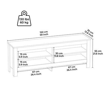 Cologno TV Unit - Up to 65 Inches - Rustic Brown - With 2-Year Warranty