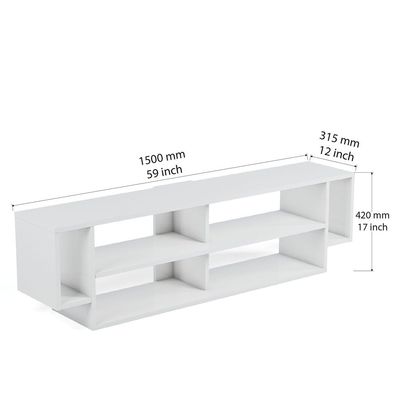 Marconi TV Unit - High Gloss White - Up to 65 Inches - With 2-Year Warranty