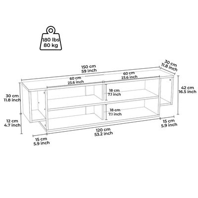 Marconi TV Unit - High Gloss White - Up to 65 Inches - With 2-Year Warranty